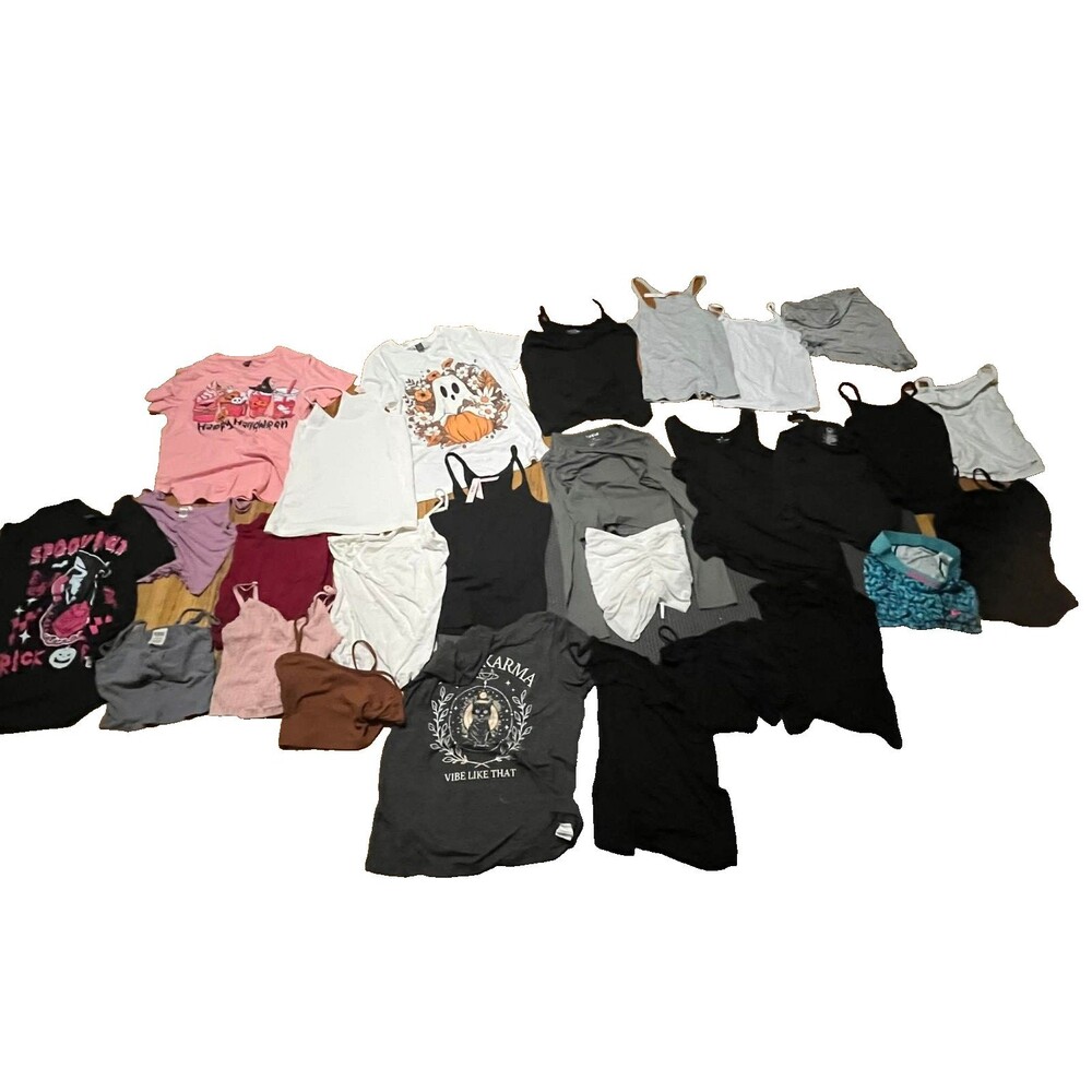 27 Pcs Girls Clothing Wholesale Lot Bundle Set Sizes XS, S, M, 7/8, 10/12